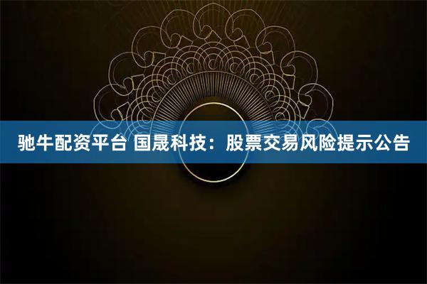 驰牛配资平台 国晟科技：股票交易风险提示公告